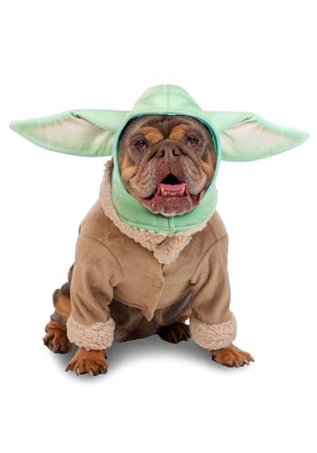 Star Wars Grogu Pet Costume | Two-Piece Set with Jacket and Green Ear Headpiece The Mandalorian Dog Outfit S