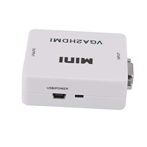 Image of ATEVON VGA to HDMI Converter Adapter (Multicolor) | Full HD 1080P VGA Male to HDMI Female with Audio & USB Power | Video Converter for Laptop, PC, Monitor, Projector, TV - Plug & Play