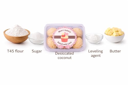 Image of MOM'S BAKERY Crunchy Coconut Cookies - 200gm | Made with Desiccated Coconuts | T45 Flour, Butter, Sugar, Vanilla Essence | Soft, Chewy & Freshly Baked Snack Treats- Ideal for Gifting | Kids Friendly, Eggless, No Palm Oil, No Preservatives | Healthy & High Fiber for Cravings for Tea Time