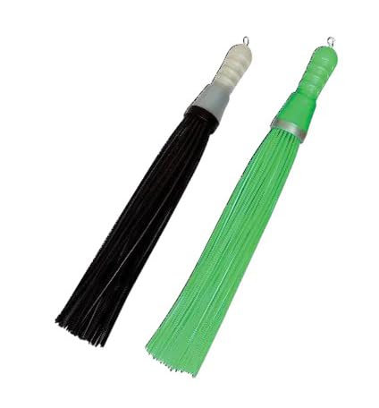Plastic Broom for Bathroom Cleaning | Hard Bristle Broom for Scrubbing in Wet Floors, Toilets, Kitchen & Home | Long Handle Plastic Kharata Broom (Black & Green) Set of 2-image-35