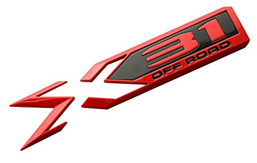 Image of X31 Off Road Emblem, 2 Pack ABS Plastic, 100% Waterproof, for 2019-2022 GMC Sierra 1500, Redline Color, Rear Bodyside Badge Nameplate Letter Replacement