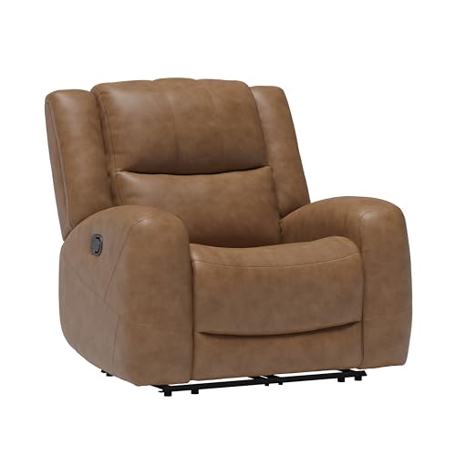 Sillón moderno con piel sintética color marrón