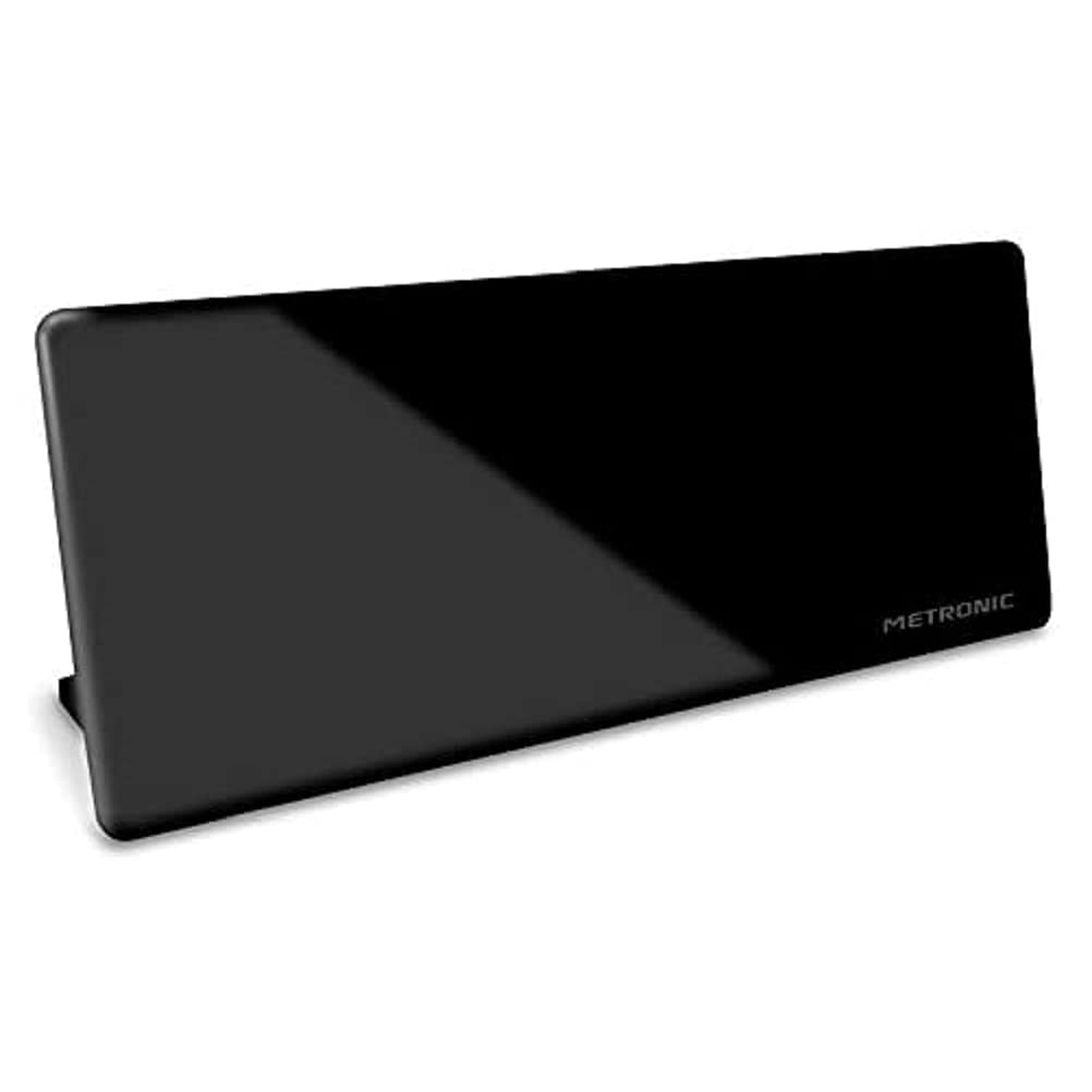 Metronic 416808 Antenne d'intérieur XP 92 4K Dab+ UHD - Extra Plate - DVBT/DVT2 - Protection 5G - Noire