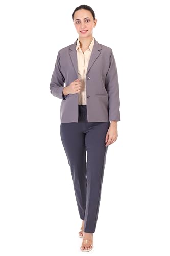 Image of modny Women's Formal Cotton Blazer | Single-Breasted, Button Closure, Long Sleeves Blazer for Girls | Professional Outfit for Office & Meetings