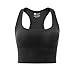 SPORME RUNNING Women Square Neckline Sports Bra Padded Basic Workout Y-Back Racerback Cropped Tank Top (Black)