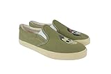 Flache Slip-on-Canvas-Schuhe mit Rusty Pistons-Aufdruck auf der Oberseite