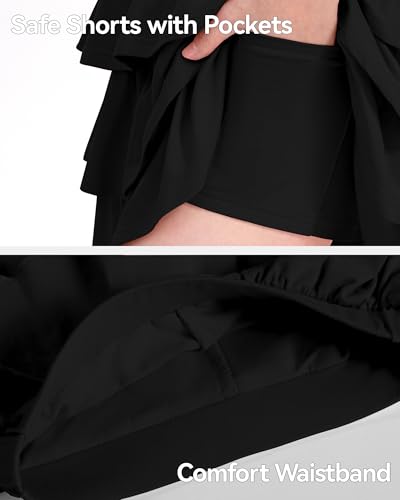 Image of KEREDA Girls Skirt Kids Casual 3-Layer Ruffle Skort School Uniform Skirts for Girls