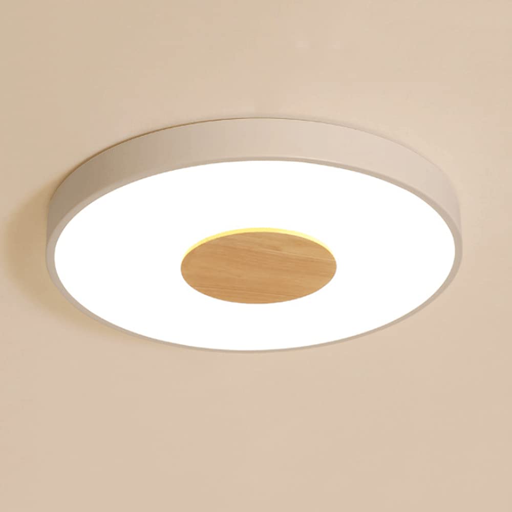 Lampa sufitowa do sypialni Okrągłe LED Nowoczesne płaskie oświetlenie sufitowe Kreatywne zielone lampy do składania Drewniana oprawa do montażu podtynkowego do sypialni Salonik