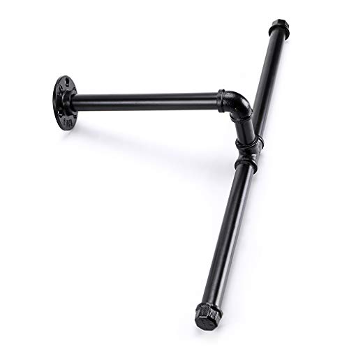 Sumnacon Wall-Mounted Industrial Double Pipe Clothes Bar with Screws, Rustic State Metal Coat