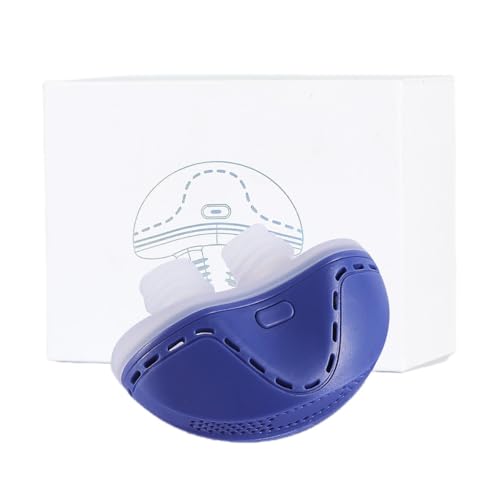 防打鼾 空气?化 USB充?式 停止打鼾器 ?少打鼾 抑制口呼吸 透气 改善睡眠循? 呼吸?合症 升?版男女通用 (60*25.2*39mm,ブルー)