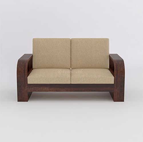 Image of K L FURNITURE Sheesham Wood 5 Seater Sofa Set For Living Room | Sofa Set For Living Room Furniture (3+2, Brown Finish)