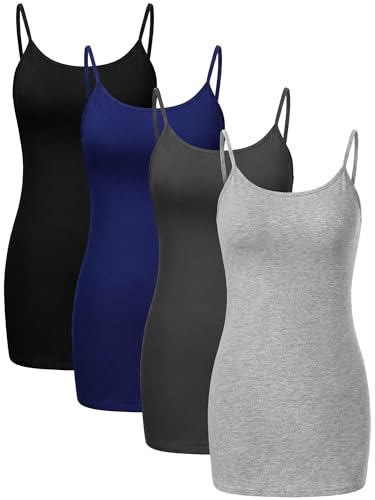 Image of Geyoga Long Tank Tops for Women, Long Camisoles Workout Tops Adjustable Spaghetti Strap Women's Camis Undershirts
