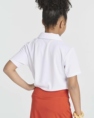 Image of 3 Pack Girls' Mesh Polo Shirts Short Sleeve Collared School Uniform Tops | Sizes 4-18, Quick Dry Performance Knit, Easy Care Everyday, Back To Class Ready, Plain Smart Collar, Golf