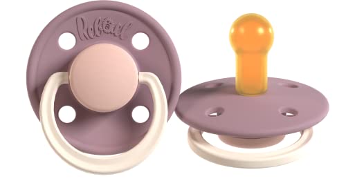 Rebael Chupete Fashion | Caucho natural/látex | Fabricado en Dinamarca | Sin BPA | Tetina en forma de cereza | Misty Soft Mouse, Talla 1 (0-6 Meses)