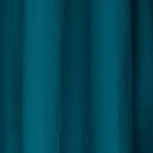 Image of Swayam Blackout Cotton Casement Window Curtain for Living Room & Bedroom | 5 Feet | Room Darkening Curtain with Eyelets | Pack of 2 | Solid Design - Turquoise