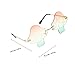 Alipis Mushroom Shape Rimless Sunglasses Irregular Eyewear Gold Frame for Women Party Photo Props Fashion Accessory