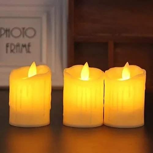 Nutts Artificial Swinging Candle Flickering Candles Lights Battery Operated LED Tealight for Wedding Decor (Set of 3)-image-46