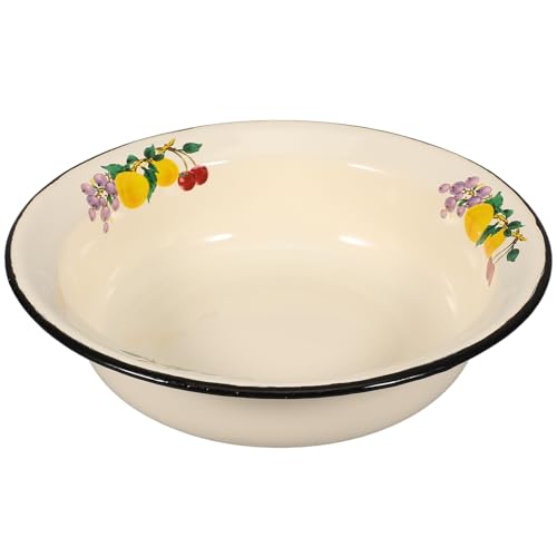 Bol à mélanger en émail blanc anti-rayures 22 cm pour pâtes et salades