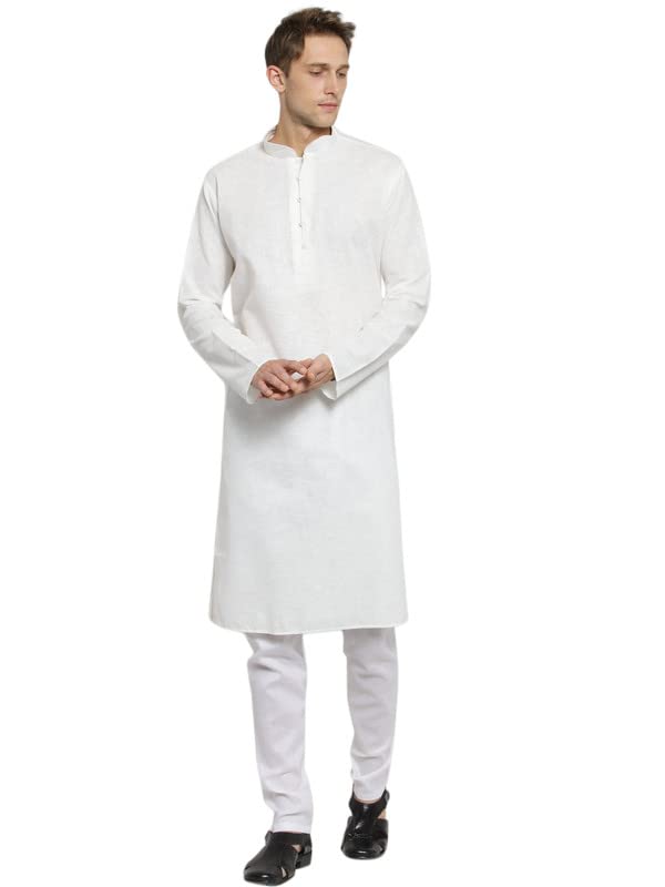 Image of RG DESIGNERS R VASUDEV Solid Cotton Kurta Churidhar set for Mens (10614)