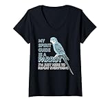 Photo Gallery donna blue parakeet spirit guide meditazione divertente spiritualità maglietta con collo a v Photo Gallery donna blue parakeet spirit guide meditazione divertente spiritualità maglietta con collo a v