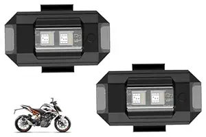 Smarter Rdie Airplane Light (7 Colors) Waterproof Universal Warning Signal Blinker LED Strobe Rechargeable Safety Light Compatibel with KTM 125 Duke(Pack of 2,Multi color)