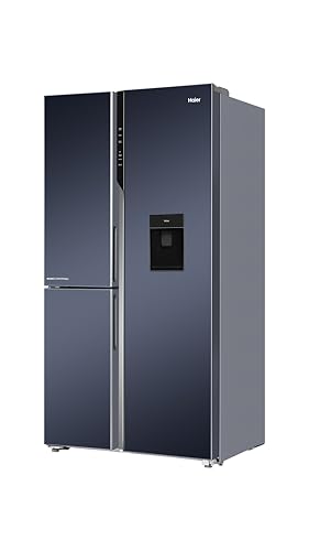 Image of Haier 592 L, Wi-Fi enabled Water Dispenser Frost Free, 3-Door Side by Side Refrigerator with 83% Convertible Fridge Space & Expert Inverter Technology (HRT-683WGKU1-1, Graphite Black, 2025 Model)