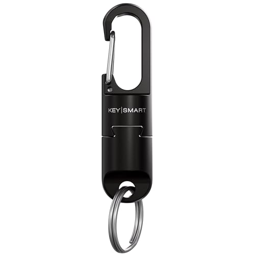 KeySmart MagConnect Pro Carabiner - Magnetic Carabiner Key Holder Key Chains for Car Keys Detachable Key Ring Quick Release Keychain - EDC Mens Key Chain Heavy Duty Key Ring - Black (1-Pack)
