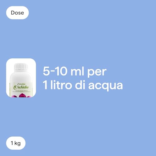 Organic Liquid Fertiliser 1000 ml for Orchids – For Rich and Lush Flowering – Measuring Cap – Made in Italy Illica  
Org