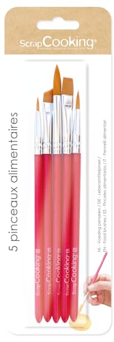 ScrapCooking 5170 6er-Set Lebensmittel-Pinsel Kunststoff/Aluminium/Nylon rosa 23 x 5 x 0,7 cm
