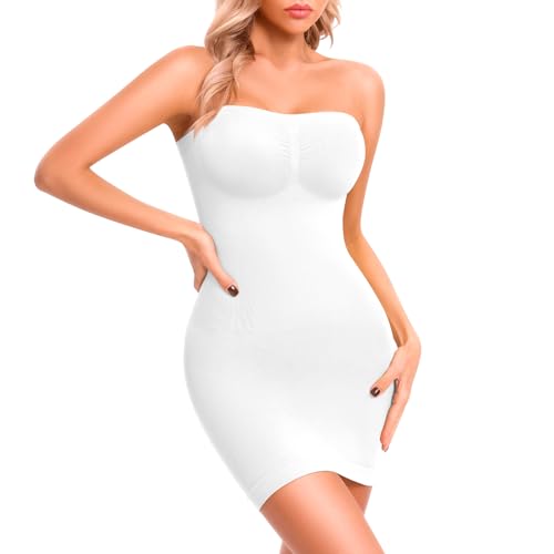 Strapless Shapewear Slips for Under Dresses Strapless Full Body Shaper Tummy Control Dress Slip Seamless