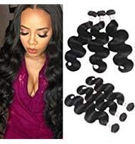 Brazilian Virgin Hair Body Wave 3 Bundles Unprocessed Human Hair Body Wave Weft 300gram/lot Natural Black Brazilian Body Wave Hair Weave (12" 14" 16")