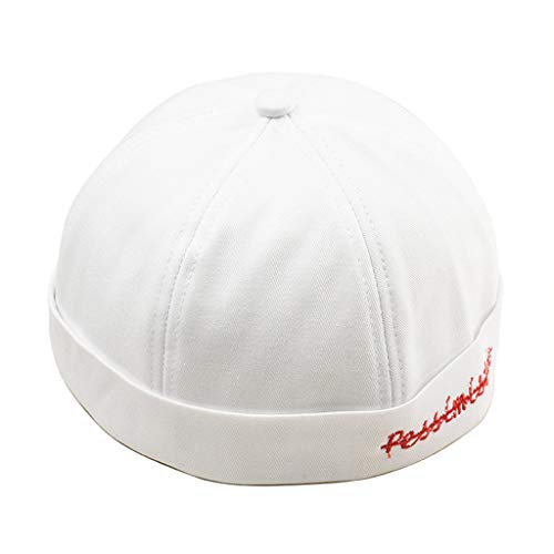 Sunnywill Men Women Hat Cap Casual Docker Sailor Mechanic Brimless Solid Color Black