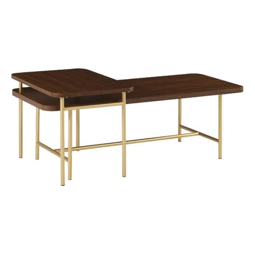Walker Edison Dark Walnut Nesting Tables Set of 2