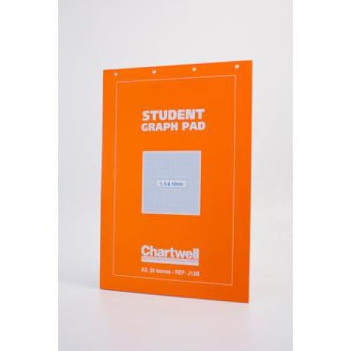 Lot de 5 Bloc de 50 feuilles de papier millimétré Chartwell A3 70 g/m², réglure 1, 5, 10 mm