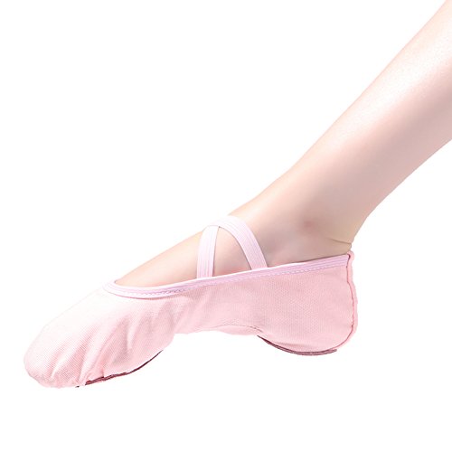 Ballet Shoes Ballet Dance Slippers Split Leather Sole Yoga Gymnastic Shoes for Girls Toddlers Women Kids Children's Adults Pink 6 UK