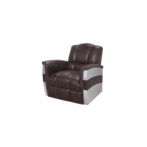 Sillón Retro Cuero Marrón miniatura 1