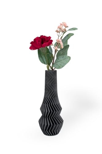 Zigzag One Vase Deesigner exclusif de Martin Žampach - 10 couleurs - Durable - Matériau 100 % recyclé - Gris