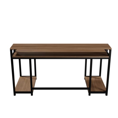 Image of Riyan Luxiwood Nexus Computer Table in Engineering Wood for Home & Office, Simple Style Desk, Scratch Resistance Surface. (Large, Beige)