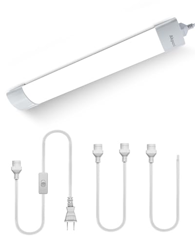 Image of 5000K LED Ceiling Light Fixture with Plug, Under Cabinet Lighting, Linkable LED Light Bar for Kitchen Bathroom Garage Corridor Office Overhead Lighting (1.4FT-1PCS)