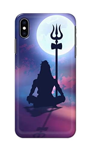 Image of Printed Hard Back Cover Case for Apple iPhone Xs Max Back Cover (Lord Shiva) -1302
