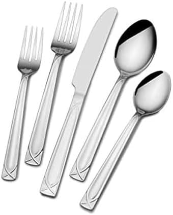 Pfaltzgraff Mabel 30-Piece Flatware Set with Caddy, 18/0 Stainles...