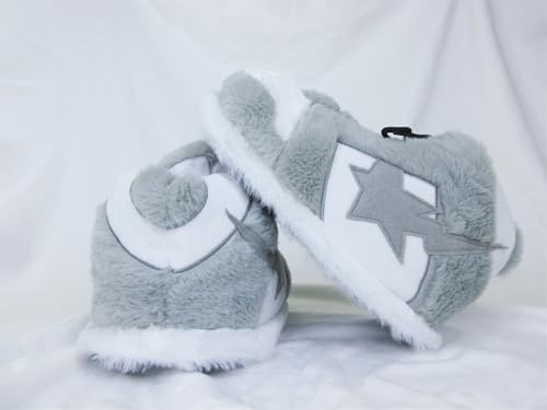 Image of CUTEGAL Sneaker Slippers Star Fluffy Shoes Memory Foam One Size Indoor Comfy and Trendy for Men Unisex Home Pantuflas