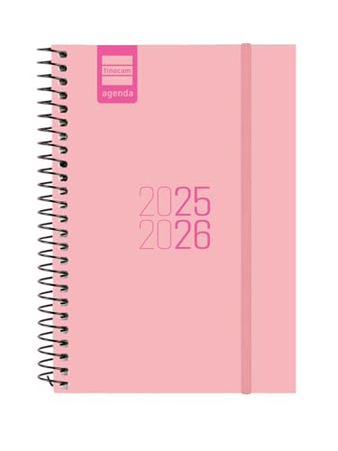 Finocam - Agenda Espir Curso 2025 2026 Semana Vista Horizontal Septiembre 2025- Agosto 2026 (12 meses) Rosa Español