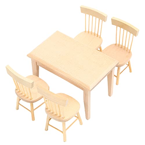 Chaise de Maison de Maison de poupée poupée Table à Manger Chaise de Meubles en Bois modèle de Couleur Solide décorative Bois bohu Cover