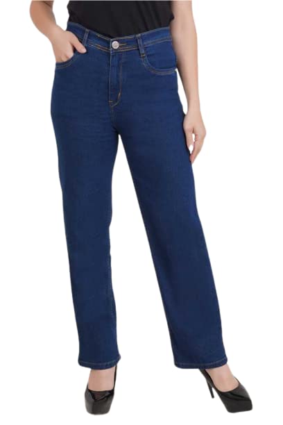 MANTOCK Women’s Solid Stretchable High Waist Bootcut Loose Fit Jeans MANTOCK Women’s Solid Stretchable High Waist Bootcut Loose Fit Jeans