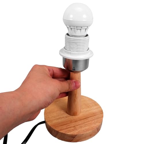 Support de lampe de table en bois E27 base ronde stable salon bureau