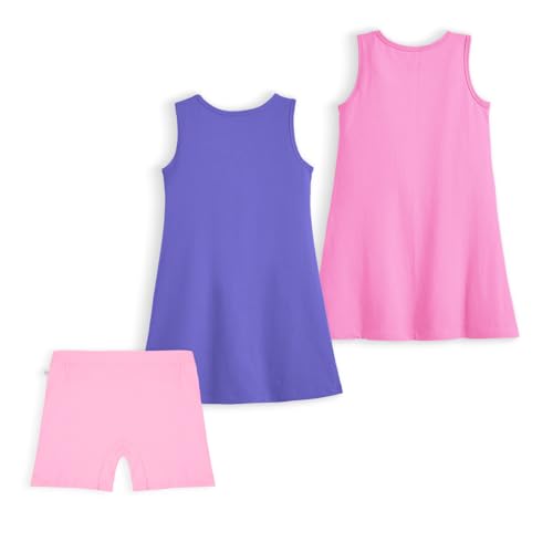 Image of YouGotPlanB Girls 100% Cotton A-Line Printed Dress | Above Knee Length Summer Frock | Soft & Breathable Casual Wear for Girls (Ages 3-14 Years)