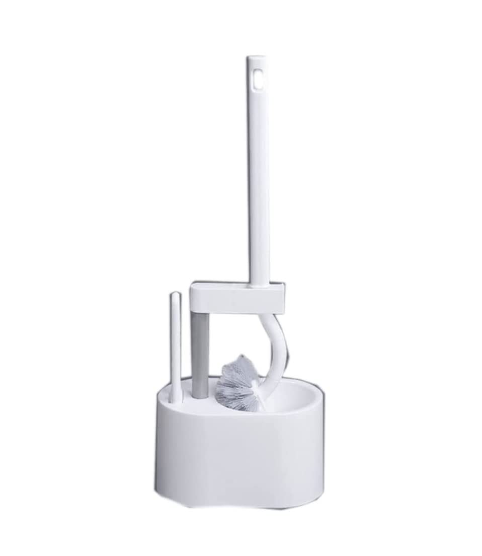 Escobilla Baño Escobilla WC Escobillas De Inodoro De Mango Largo Con Soporte Escobilla De Inodoro De Tipo Colgante Sin Perforaciones Para La Limpieza Del Baño Escobillero Baño Cepillo WC ( Color : Bia