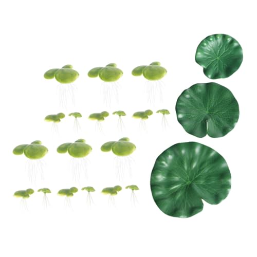 GANAZONO 21piezas Decoración Loto Artificial para Acuarios y Jardines Emulación De Flotantes para Decorar Estanques y Eventos