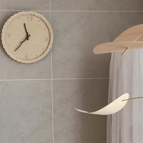 Reloj de pared de ratán creativo digital para decorar un salón moderno o dormitorio de B&B 5